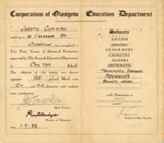 Advanced Instruction certificate: Joseph Conway; Corporation of Glasgow; 1938; GWL-2017-107-9
