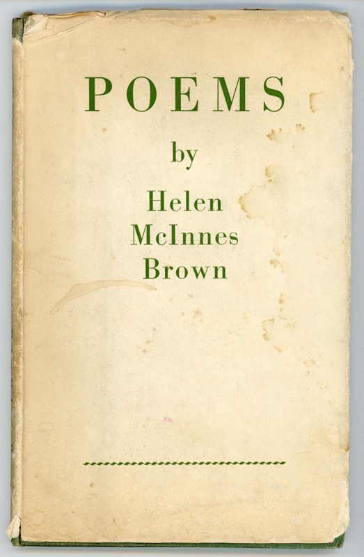 Front cover: Poems by Helen McInnes Brown; 1949; GWL-2017-95