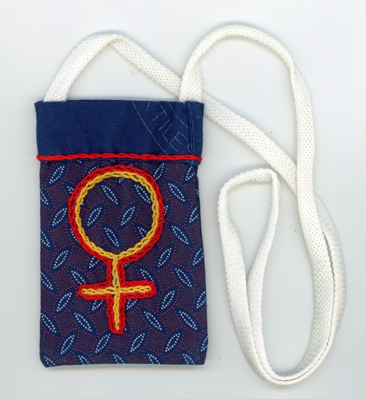 Textile: Handmade bag with Venus symbol; Woman Zone CT; c.2013-16; GWL-2016-56-1