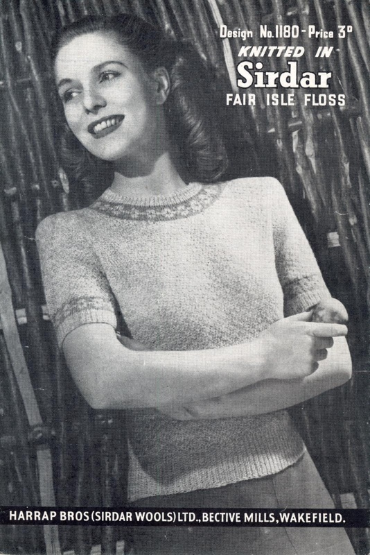 Knitting pattern: Lady's Jumper; Sirdar Wools Design no. 1180; GWL-2014-59-26