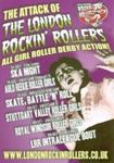 Roller Derby flyer advertising "The Attack of the London Rockin' Rollers", July-Nov 2012