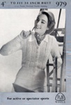 Knitting pattern: Snug Fitting Cardigan; Patons & Baldwins Wools No.979; GWL-2016-159-62