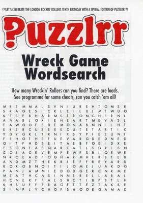 Puzzlrr wordsearch; London Rockin' Rollers; 2017; GWL-2019-95-35