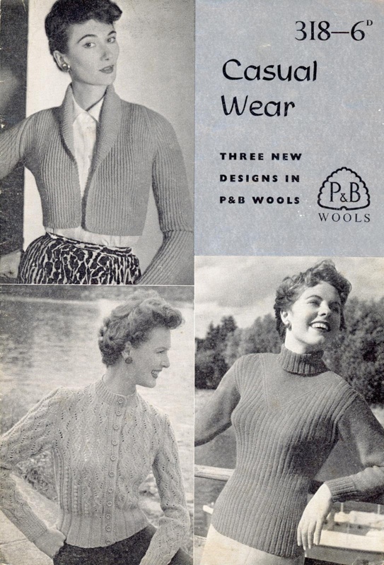Knitting pattern: Casual Wear; P&B Wools No. 318; c.1940s-50s; GWL-2022-135-4