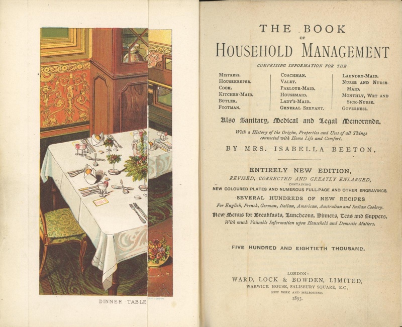Title page: The Book of Household Management; Beeton, Isabella (Mrs); 1893; GWL-2025-101