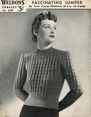 Knitting pattern: Fascinating Jumper; Weldons Leaflet No. 2018; 1940-41; GWL-2015-34-15