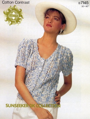 Knitting pattern: Sunseeker Top; Sirdar Design No. B7145; c.1980s; GWL-2015-94-52