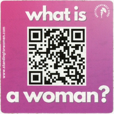 Sticker: What Is A Woman?; Let Women Speak; c.2023; GWL-2023-110-11