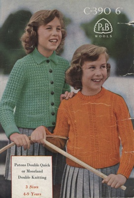 Knitting pattern: Sweater and Jacket; P&B Wools No. C-390; GWL-2016-95-85