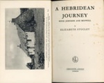 Title page: A Hebridean Journey; Stucley, Elizabeth; 1956; GWL-2025-108