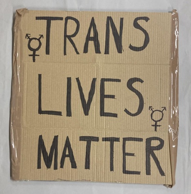 Placard: Trans Lives Matter; Solidarity Salon participant; 2025; GWL-2025-71-6
