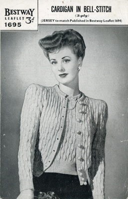 Knitting pattern: Cardigan in Bell-Stitch; Bestway Leaflet No. 1695; GWL-2014-59-5