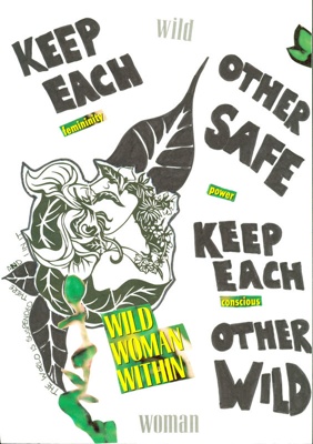 Women in the Landscape poster bearing the words 'Keep Each Other Safe ~ Keep Each Other Wild'