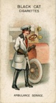 Cigarette card (front): Ambulance Service; Carreras Ltd; 1916; GWL-2017-84-3