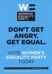 GWL-2025-157-8: Flyer: Don't Get Angry. Get Equal.; Women's Equality Party; c.2018 GWL-2025-157-8: Flyer: Don't Get Angry. Get Equal.; Women's Equality Party; c.2018