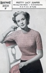 Knitting pattern: Lacy Jumper; Bestway Leaflet No. 2031; GWL-2014-59-8