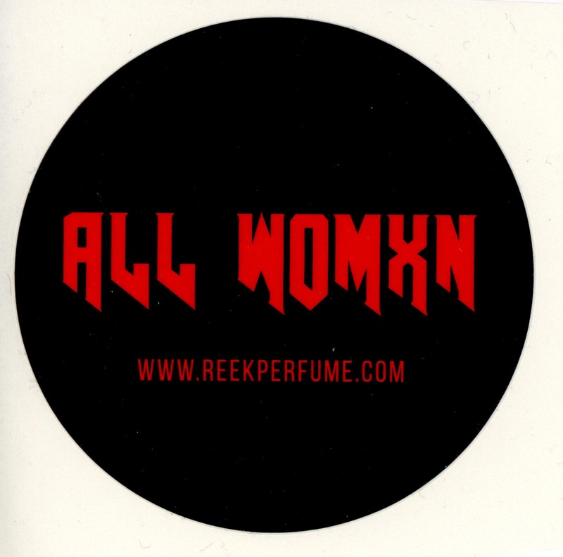 Sticker: ALL WOMXN; REEK perfume; GWL-2020-44-9