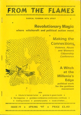 Front cover of radical feminist journal 'From the Flames' (Issue 19)