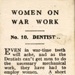 Cigarette card (back): Women on War Work No. 10: Dentists; Carreras Ltd; 1916; GWL-2015-120-8