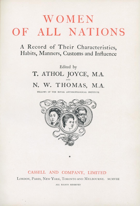 Title page: Women of All Nations; Athol Joyce, T. & Thomas, N.W.; 1908; GWL-2025-99
