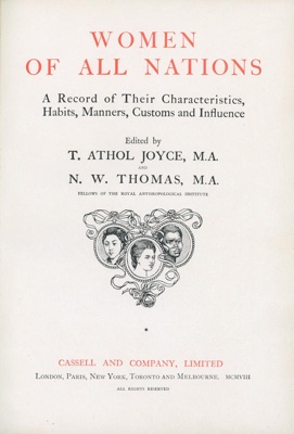 Title page: Women of All Nations; Athol Joyce, T. & Thomas, N.W.; 1908; GWL-2025-99