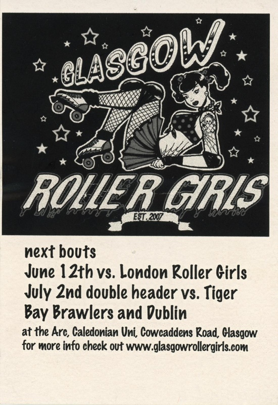 Flyer: GRG Next Bouts; Glasgow Roller Derby; 2011; GWL-2020-36-4