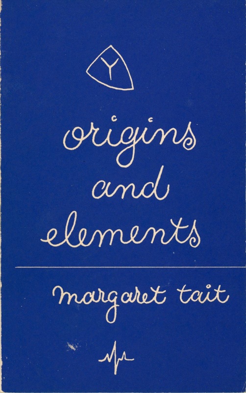 Poetry book cover: Origins and Elements; Tait, Margaret; 1959; GWL-2024-28-1