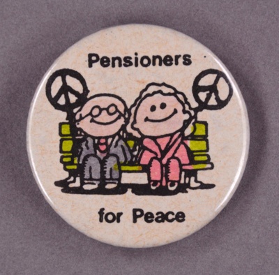 Badge: Pensioners for Peace; GWL-2013-59-3