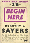 Front cover: Begin Here; Sayers, Dorothy L.; 1940; GWL-2025-65-11