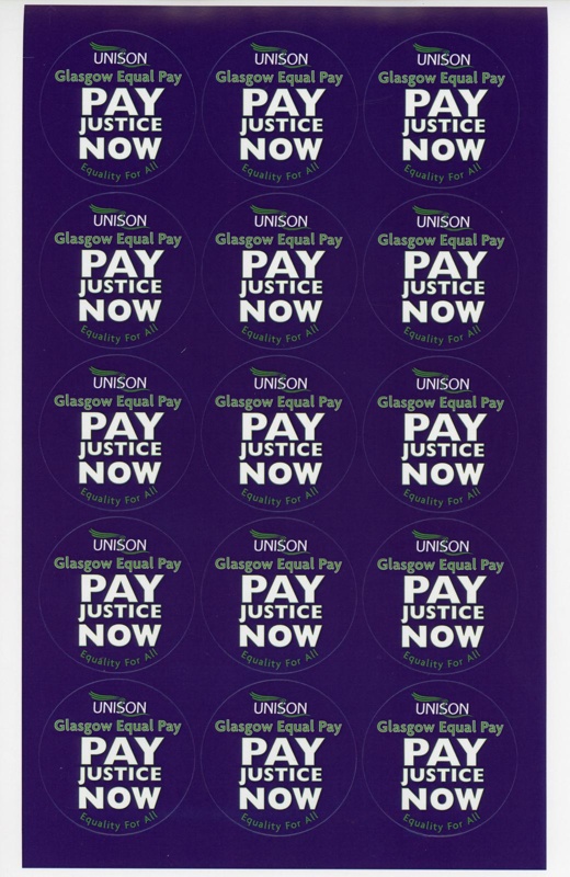 Stickers: Glasgow Equal Pay; UNISON; 2018; GWL-2019-69-19