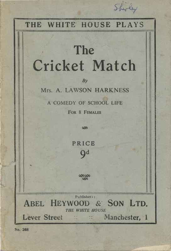 Booklet (front): The Cricket Match by Mrs A Lawson Harkness; c.1900s; GWL-2021-5-2
