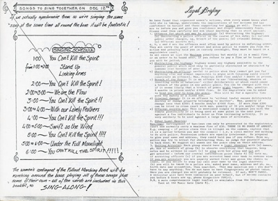 Document page 1: Songs to Sing Together; Greenham Common Women's Peace Camp; 1982; GWL-2017-67-2