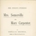 Front page: Mrs Somerville, Mary Carpenter; Brown, Phyllis; 1886; GWL-2025-82-2