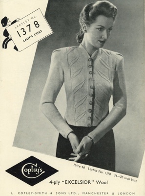 Knitting pattern: Lady's Coat; Copley's No. 1378; GWL-2016-159-32