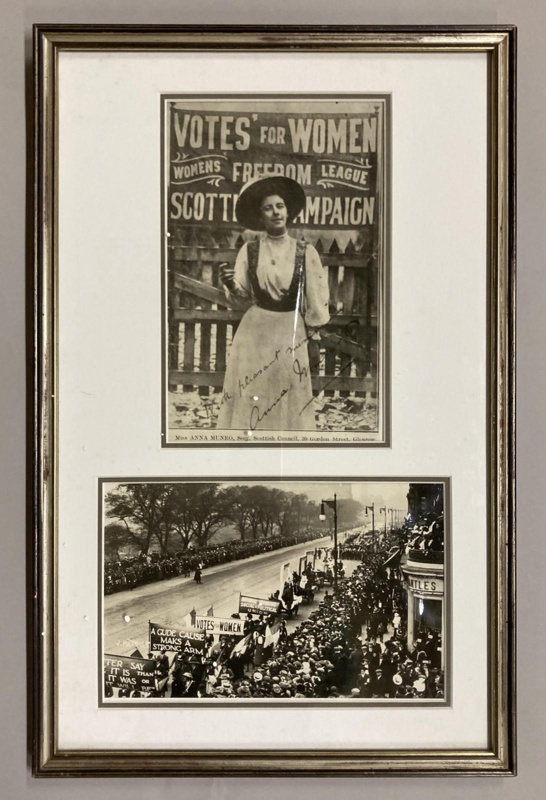 Framed prints: Votes for Women: Anna Munro + procession; c.1909-10; GWL-2027-2-2