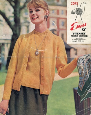 Knitting pattern: Twin Set; Emu Wools No. 2075; GWL-2015-34-56