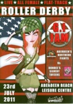 Roller derby programme cover for 'G.I. Jam' on 23rd July 2011