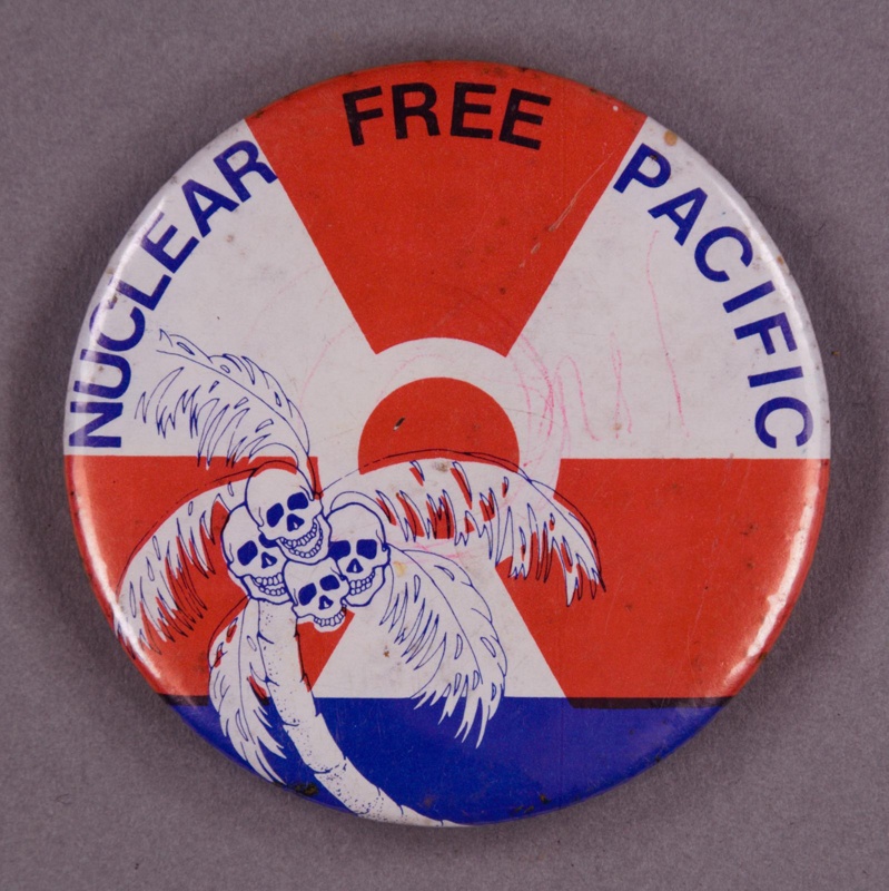 Badge: Nuclear Free Pacific; c.1980s; GWL-2015-111-68