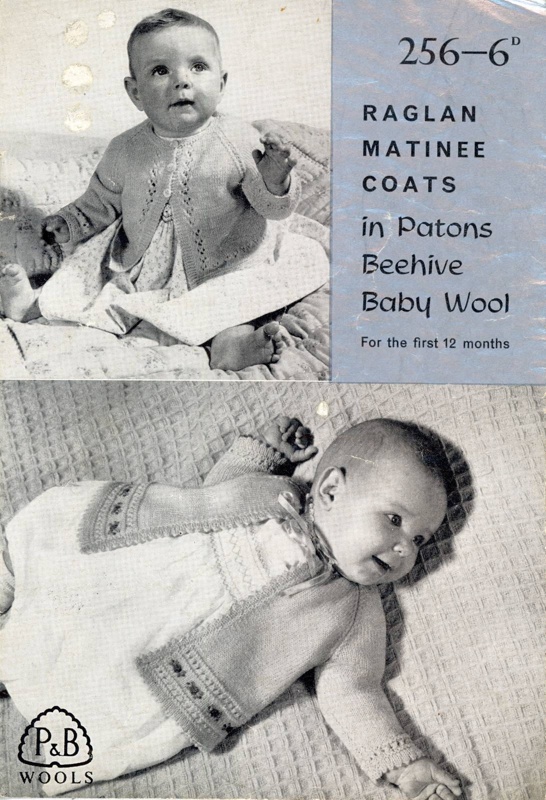 Knitting pattern: Raglan Matinee Coats; P&B Wools No. 256; GWL-2015-34-27