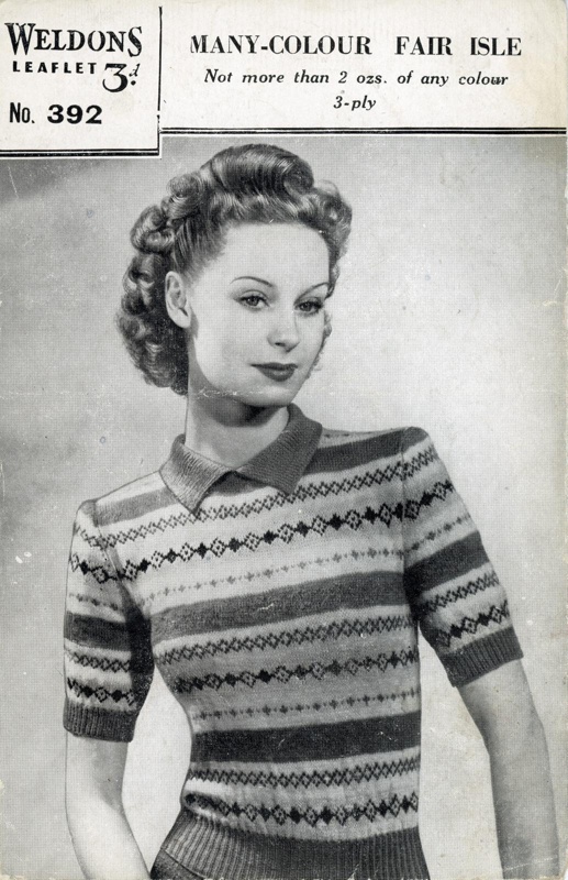 Knitting pattern: Fair Isle Jumper; Weldons Leaflet No. 392; GWL-2016-159-13