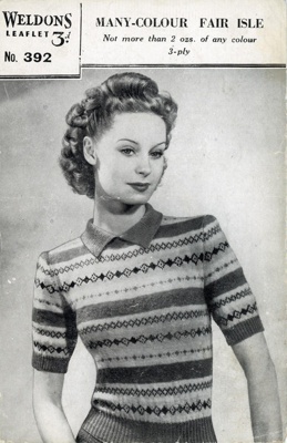 Knitting pattern: Fair Isle Jumper; Weldons Leaflet No. 392; GWL-2016-159-13