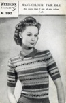 Knitting pattern: Fair Isle Jumper; Weldons Leaflet No. 392; GWL-2016-159-13