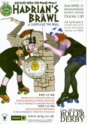 Cover of Roller Derby programme for "Hadrian's Brawl"