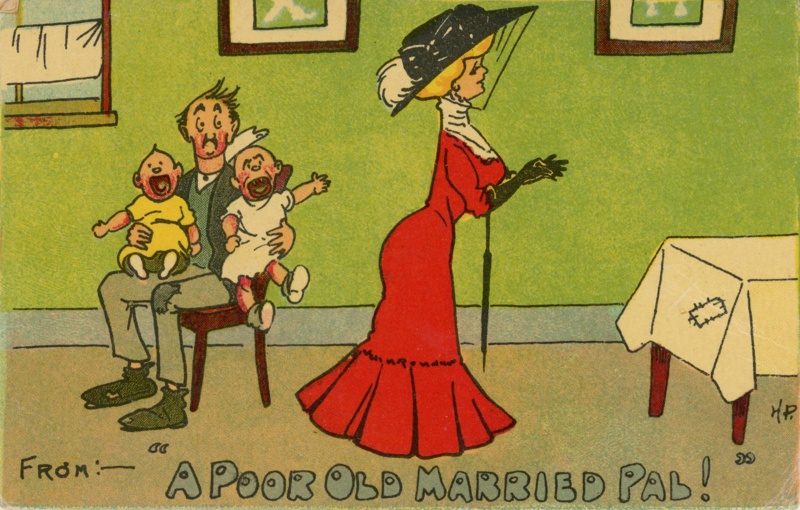 Postcard front: From "A Poor Old Married Pal!"; Hutson Brothers Ltd; c.1911; GWL-2025-70-5