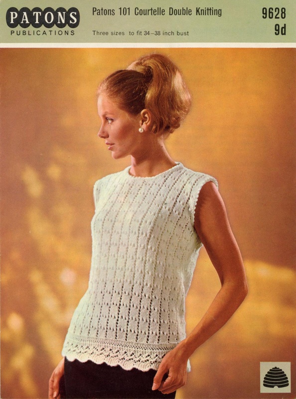 Knitting pattern: Lacy Sweater; Patons Publications No. 9628; c.1960s; GWL-2022-135-15
