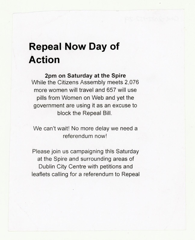 Flyer: Repeal Now Day of Action; c.2016; GWL-2022-152-29