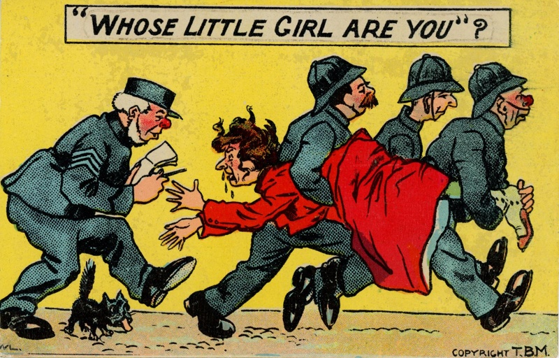 Postcard front: "WHOSE LITTLE GIRL ARE YOU"?; Tacon Bros; GWL-2024-106-6