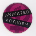 Badge: Animated Activism; University of Leeds; 2025; GWL-2025-74-2