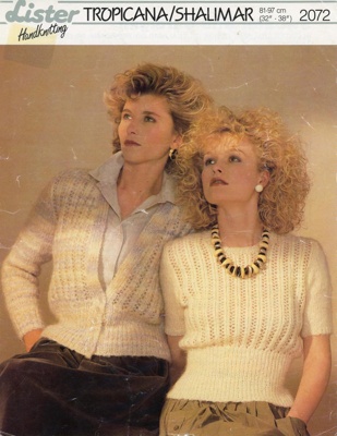 Knitting pattern: Sweater and Cardigan; Lister Handknitting No. 2072; c.1980s; GWL-2015-94-47