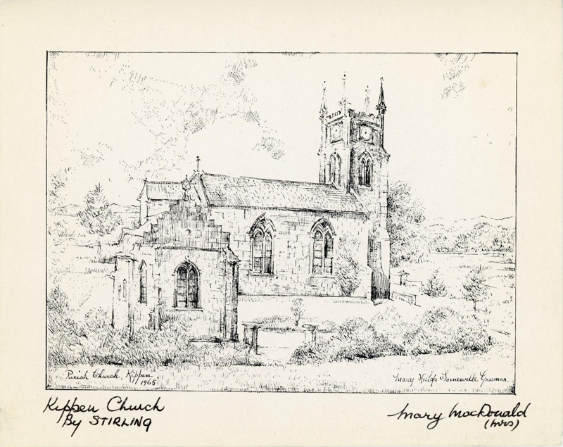 Print: Parish Church, Kippen; MacDonald, Mary H.S. (nee Gossman); 1965; GWL-2022-112-5